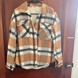 Plaid Button-Up Shirt Jacket